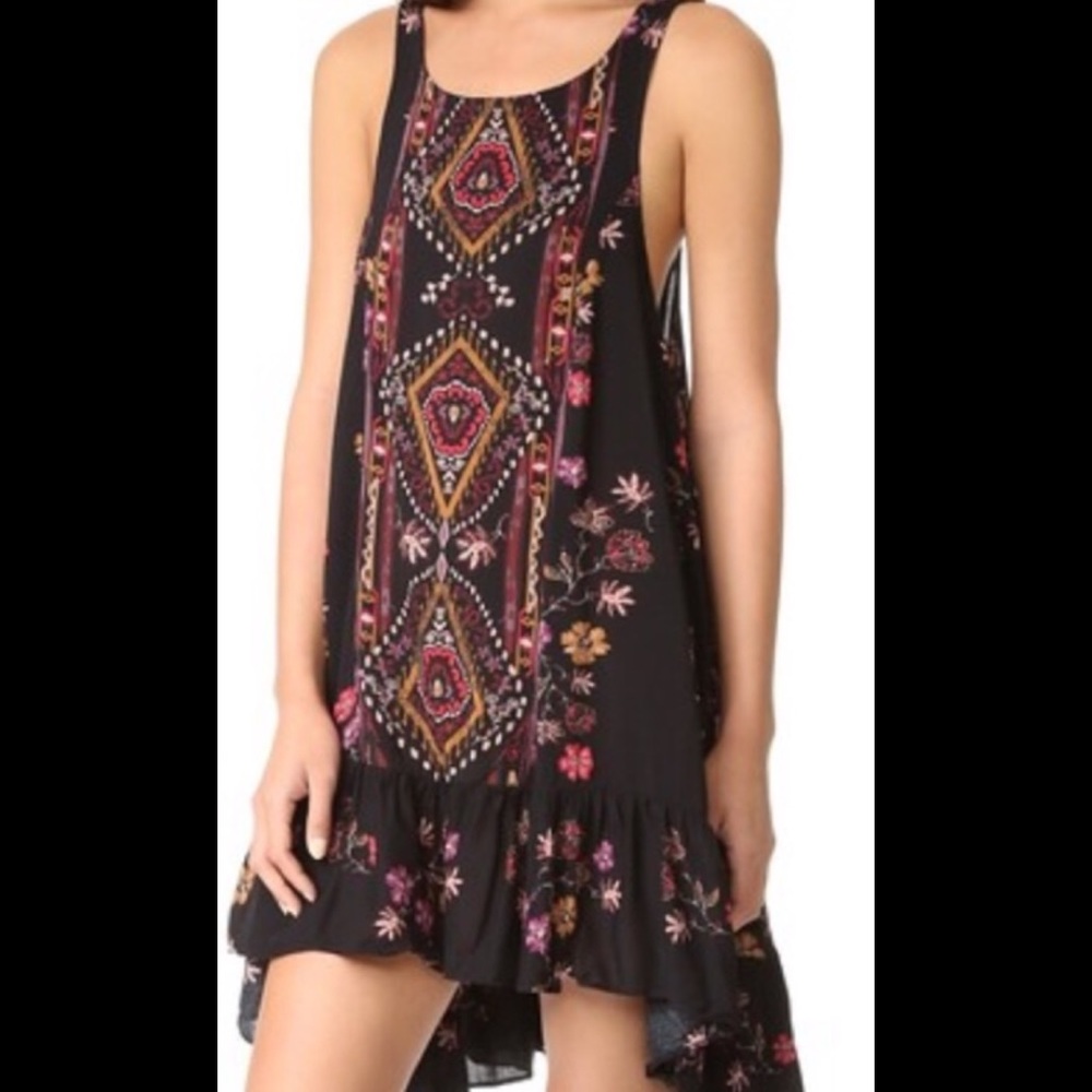 Like new Free People boho black floral dress